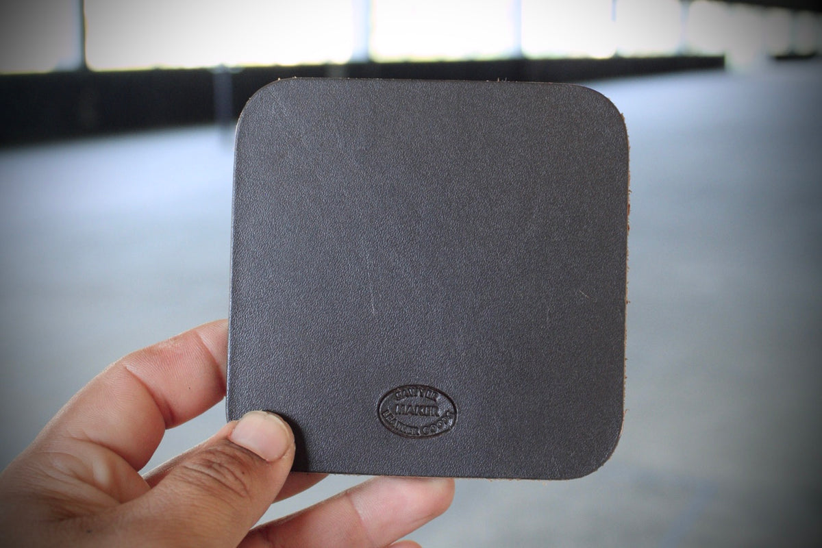 Leather Coaster - Brown