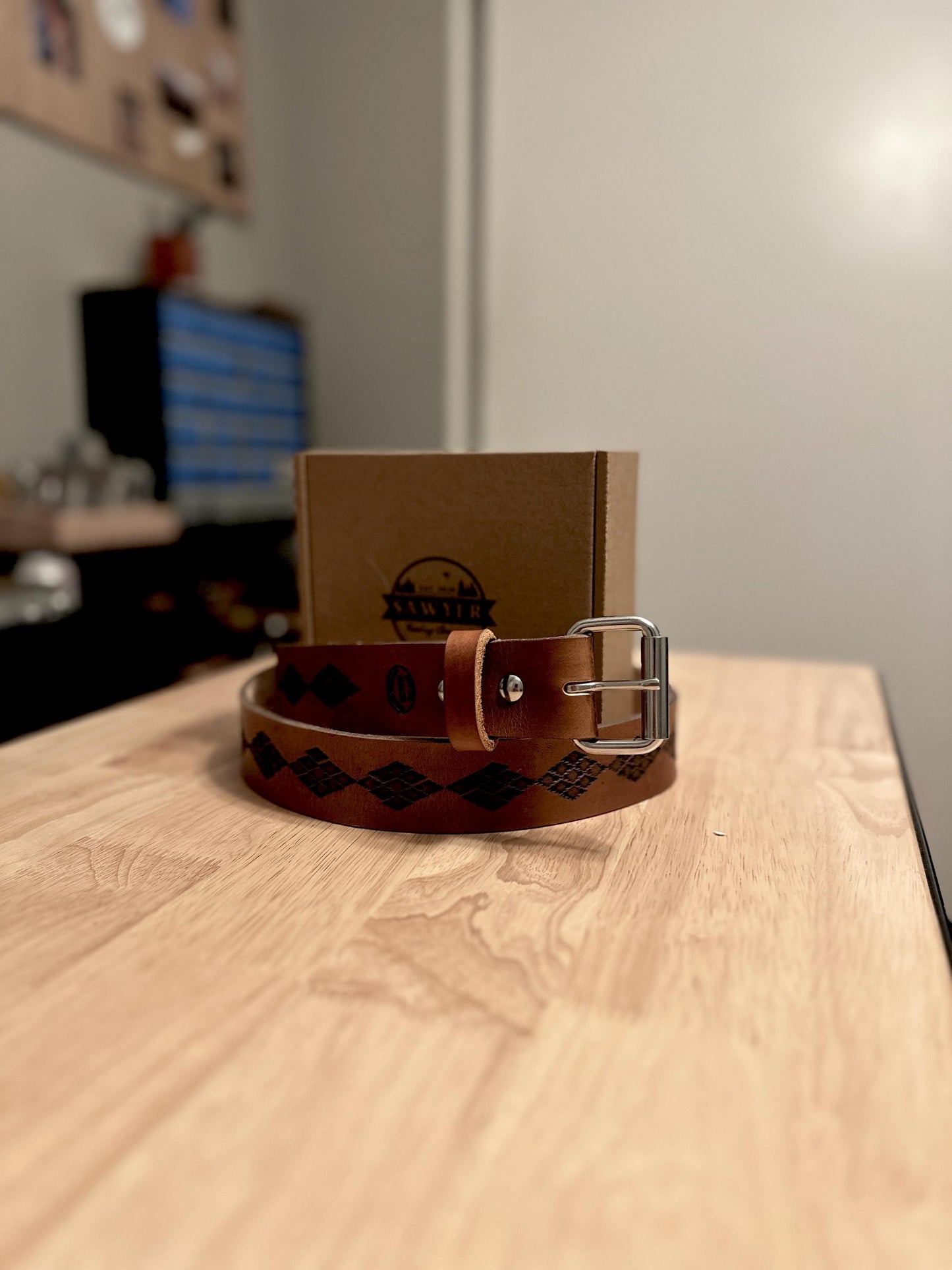 Hand Tooled Leather Belt