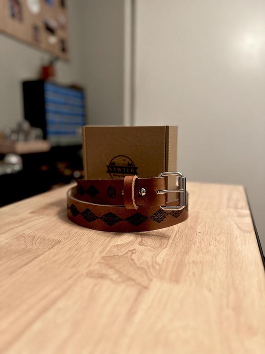 Hand Tooled Leather Belt